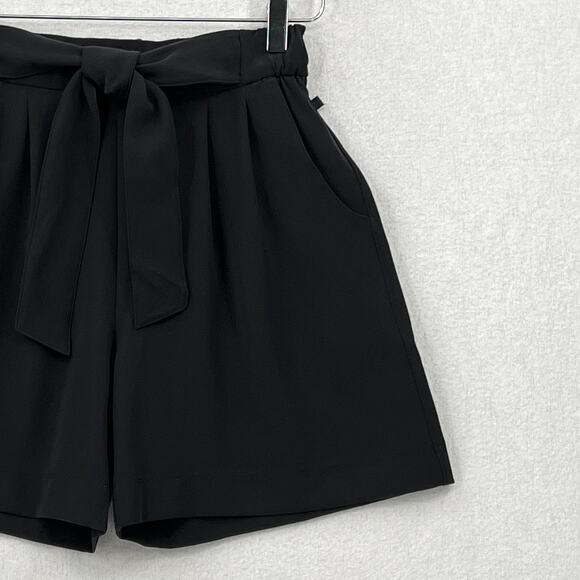 LULULEMON Noir Short 5.5” Womens 4 Black High Rise Pleated Elastic Tie Waist - Picture 6 of 14